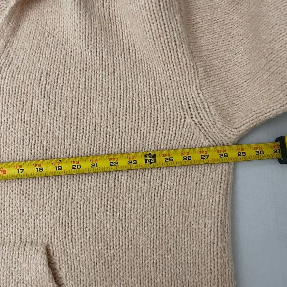 Pilcro Anthropologie Sweater Womens XL Pink Wool Blend Oversized V-Neck Italy - Picture 5 of 6